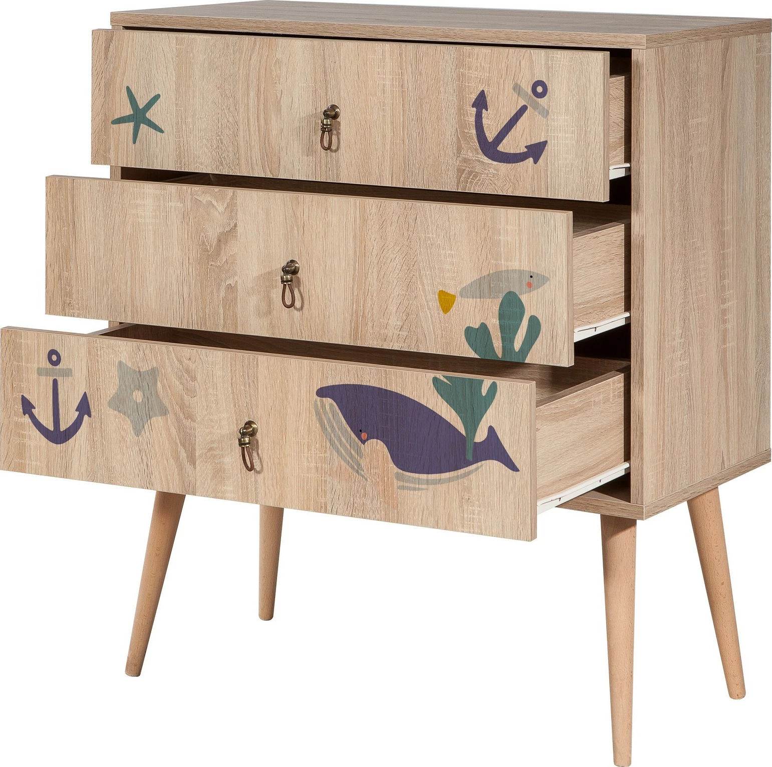 Komoda City Trio Marin, Skye Decor, večbarvna