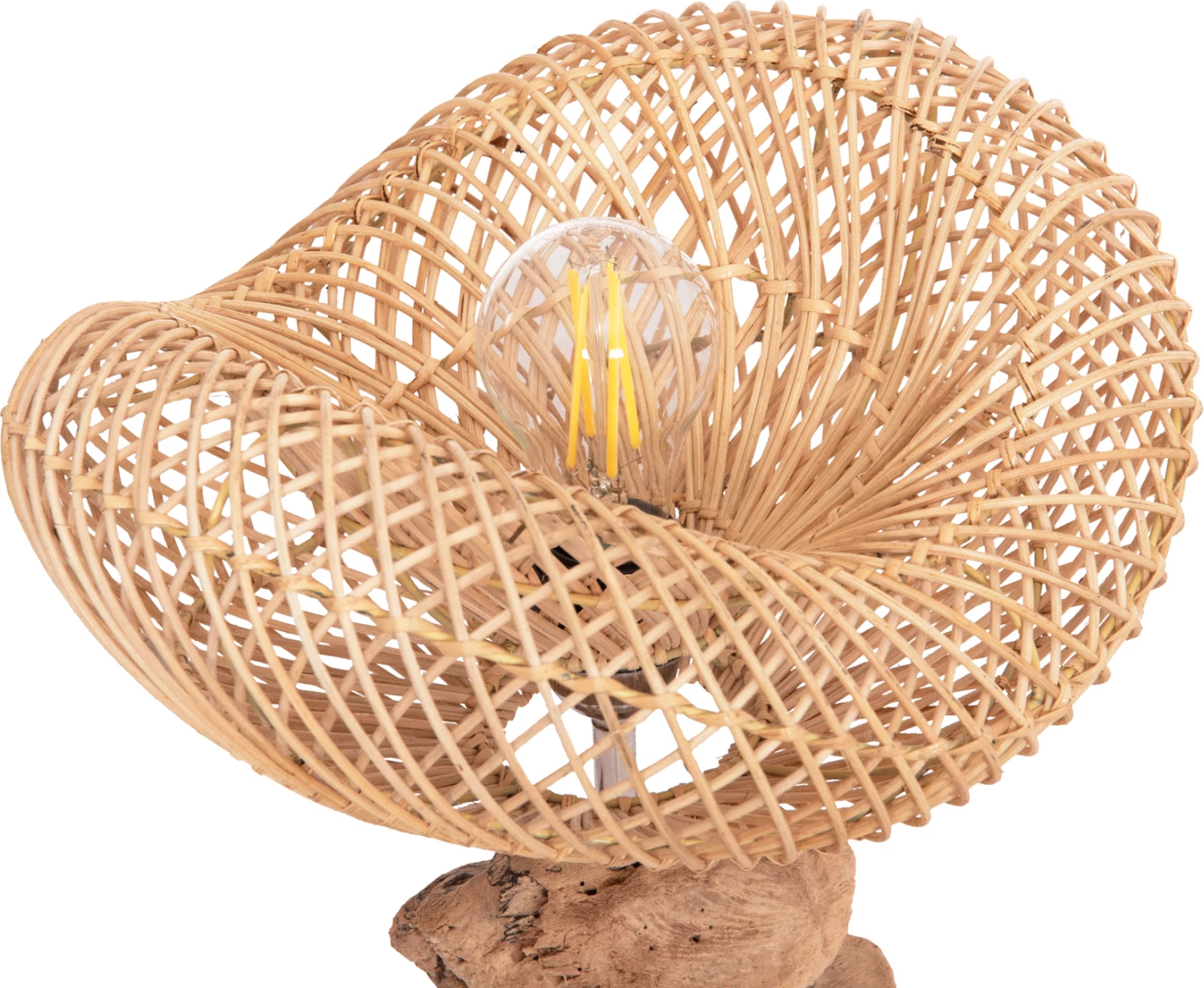 Dekorativna namizna svetilka IVAR FH4431, drevo prineseno z morja & ratan 32x30x53Hcm