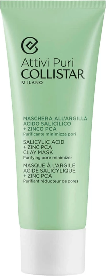 Čistilna maska za obraz Collistar Pure Active Clay Mask s salicilno kislino in cink PCA, 75 ml
