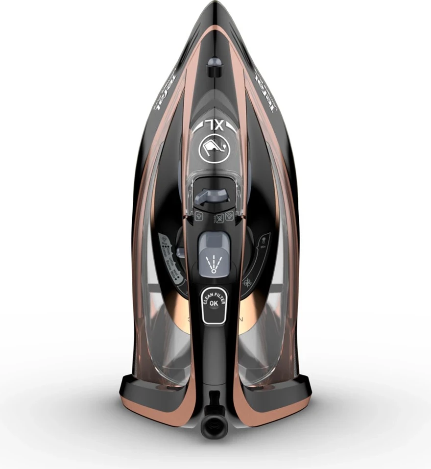 Paraheklanje z močno paro, Tefal Ultimate Pure FV9845, 3200 W, črno/bronasto