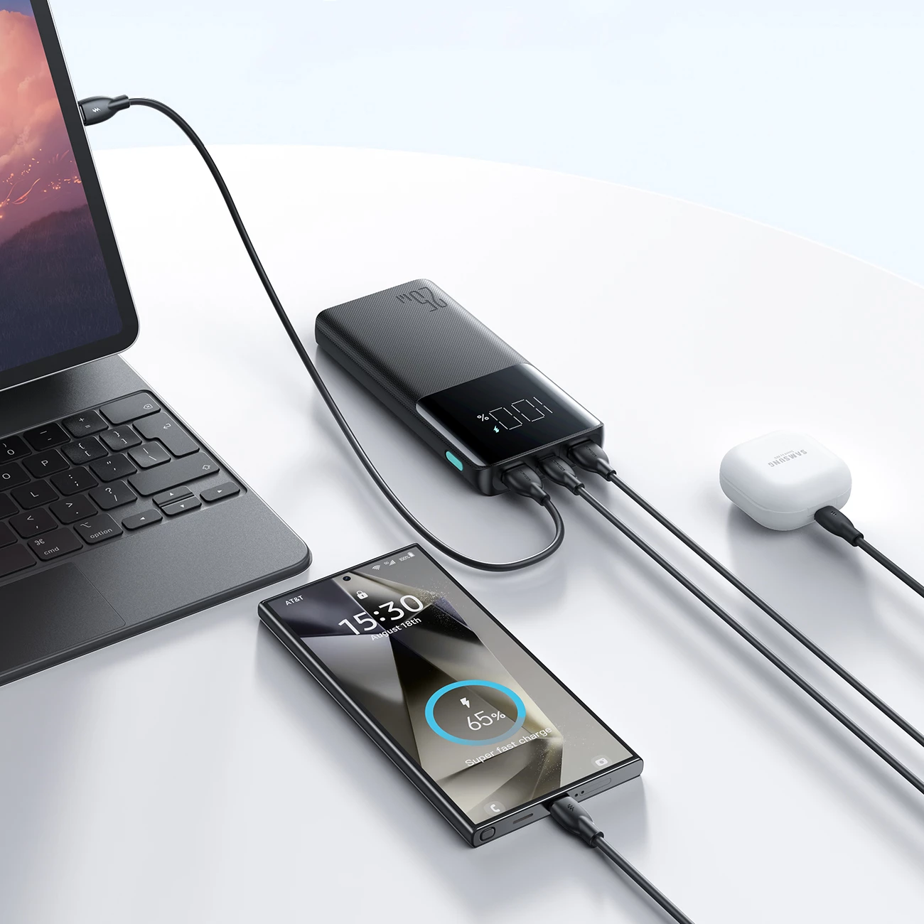 Prenosna baterija Joyroom JR-PBF20, 10000 mAh, 25 W, z zaslonom, črna