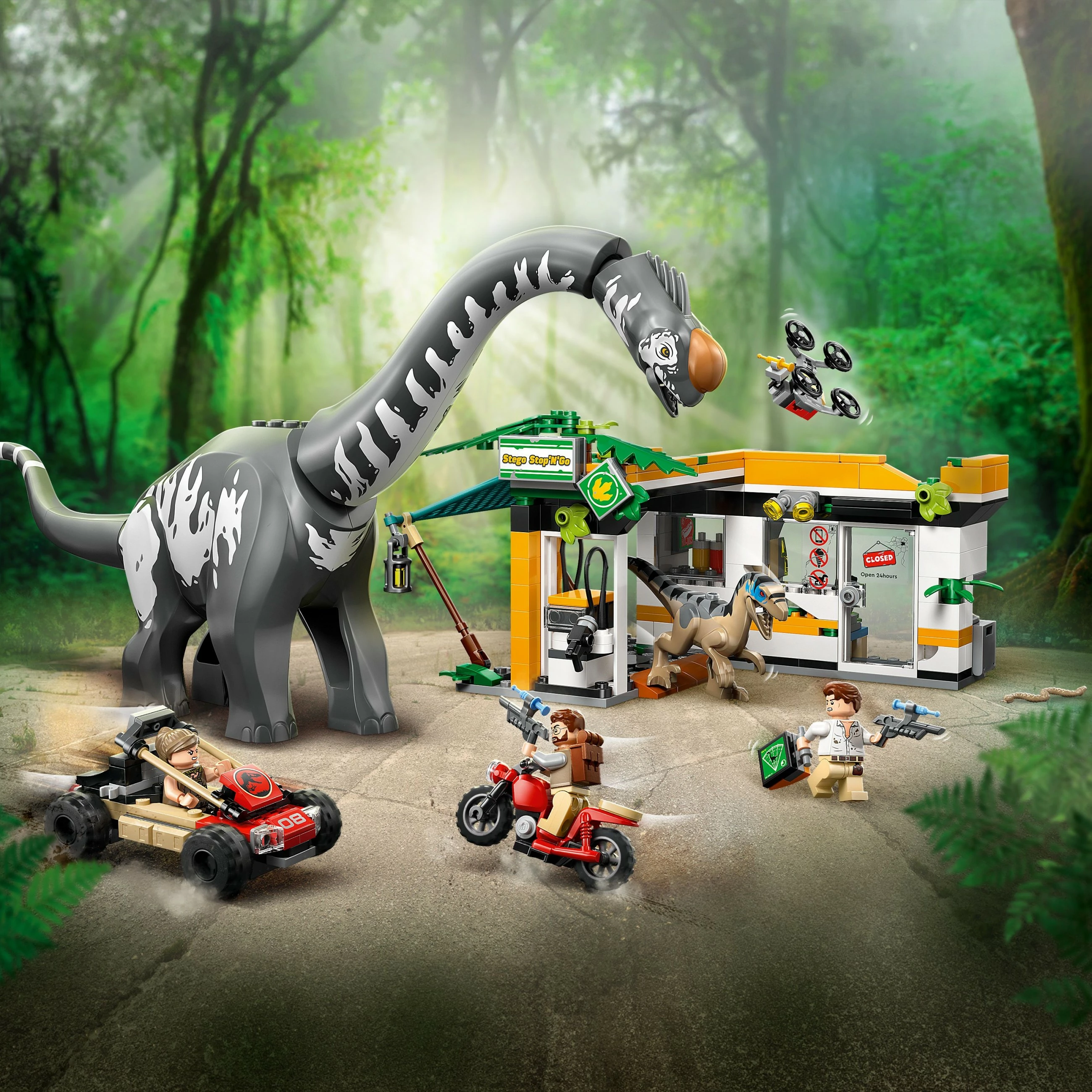 Set gradnje z dinozavri Raptor & Titanosaurus LEGO Jurassic World 76973, 582 delov, večbarven