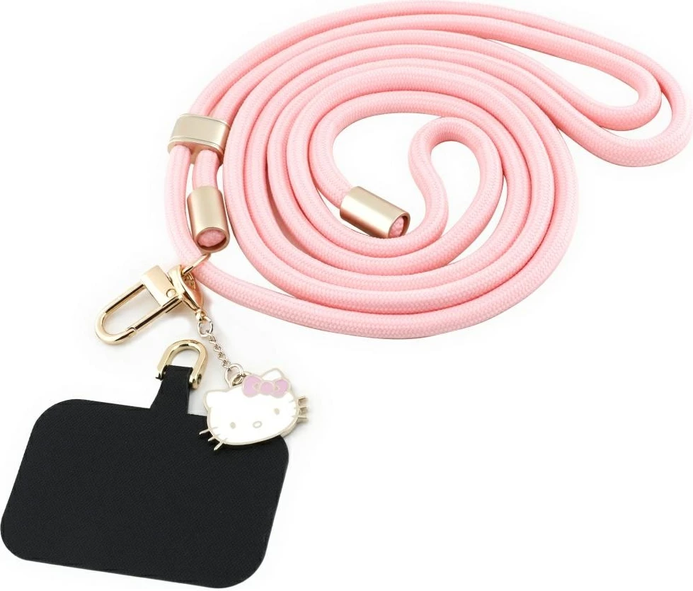 Univerzalna vrvica za telefon Hello Kitty Patch & Kitty Head Charm, rožnata