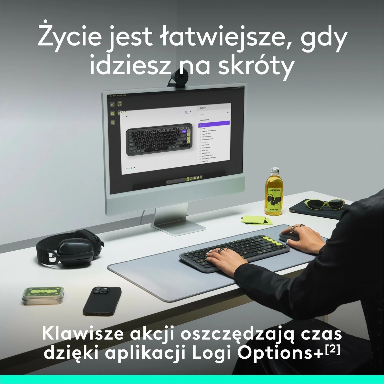 Brezžična tipkovnica POP ICON Keys Logitech, grafit