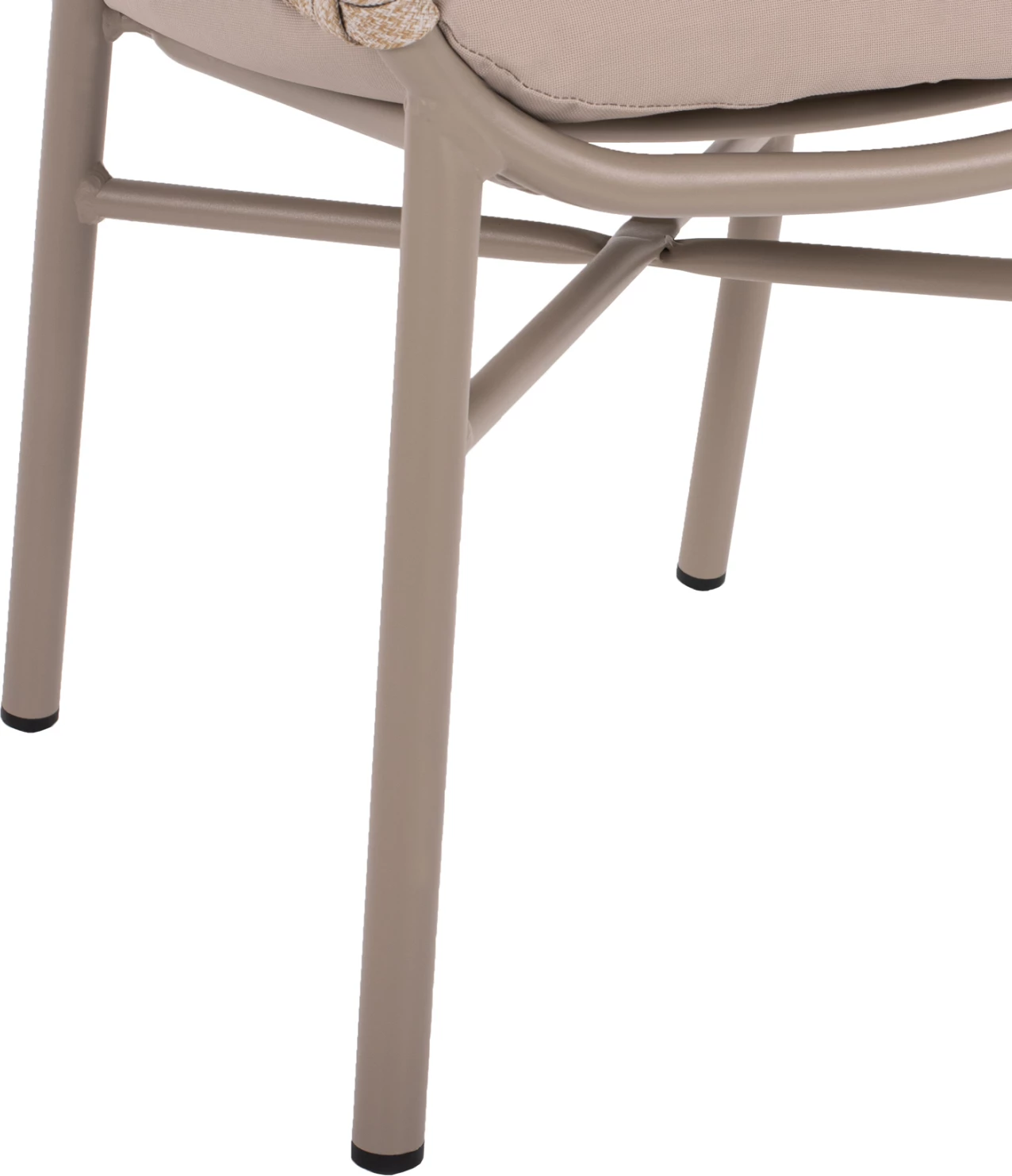 Aluminijast stol z bež vrvjo, barva svetla moka, 57x56x78 cm, FH5857.03