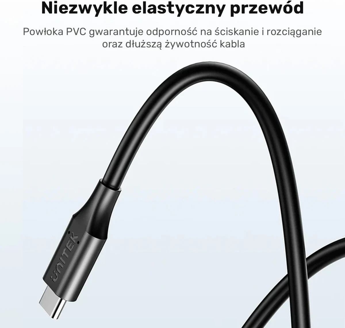 Kabel za polnjenje za prenosnik Unitek, 65W USB-C - DC5,5mm, črn