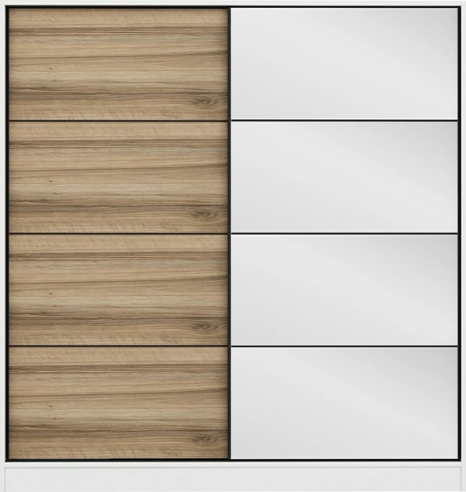 Omara, bela in hrast, 180x190x52 cm - Hanah Home Kale