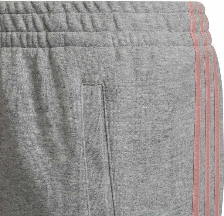 Otroške hlače adidas, sive z rožnatimi detajli