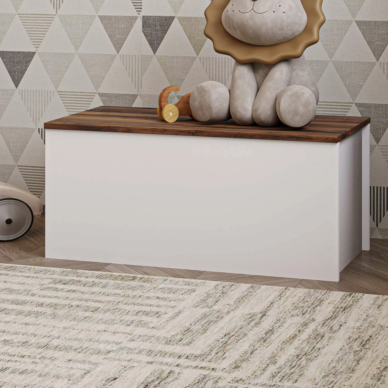 Predal Florya Skye Decor, bel, rustikalni oreh