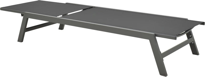 Ležalnik Boka, aluminij črn, tekstilen, 60x192x31 cm