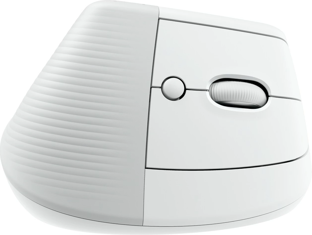 Ergonomski vertikalni miš Logitech Lift za poslovno rabo, 6 gumbov, brezžična, Bluetooth, Bolt USB, bela