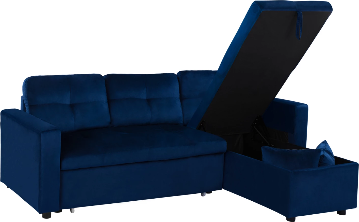 Kotna zofa postelja Wayne 224x147x85 FH3028.18 Žamet Modra