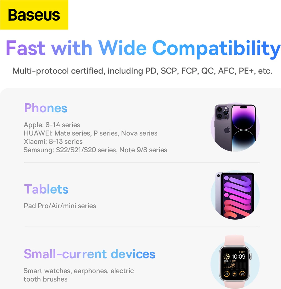 Powerbank z zaslonom, 10.000 mAh, 22,5 W, vijoličen — Baseus Comet Series PPMD020005 + kabel USB-A/USB-C