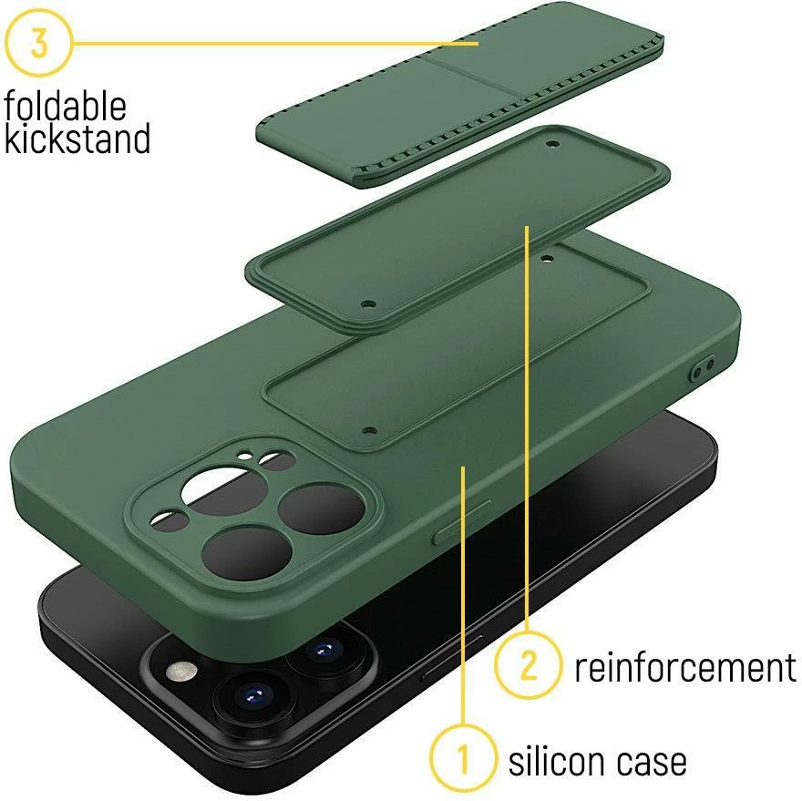 Ovitek z oporo za Xiaomi Redmi 10, Wozinsky Kickstand Case, silikon, rdeč