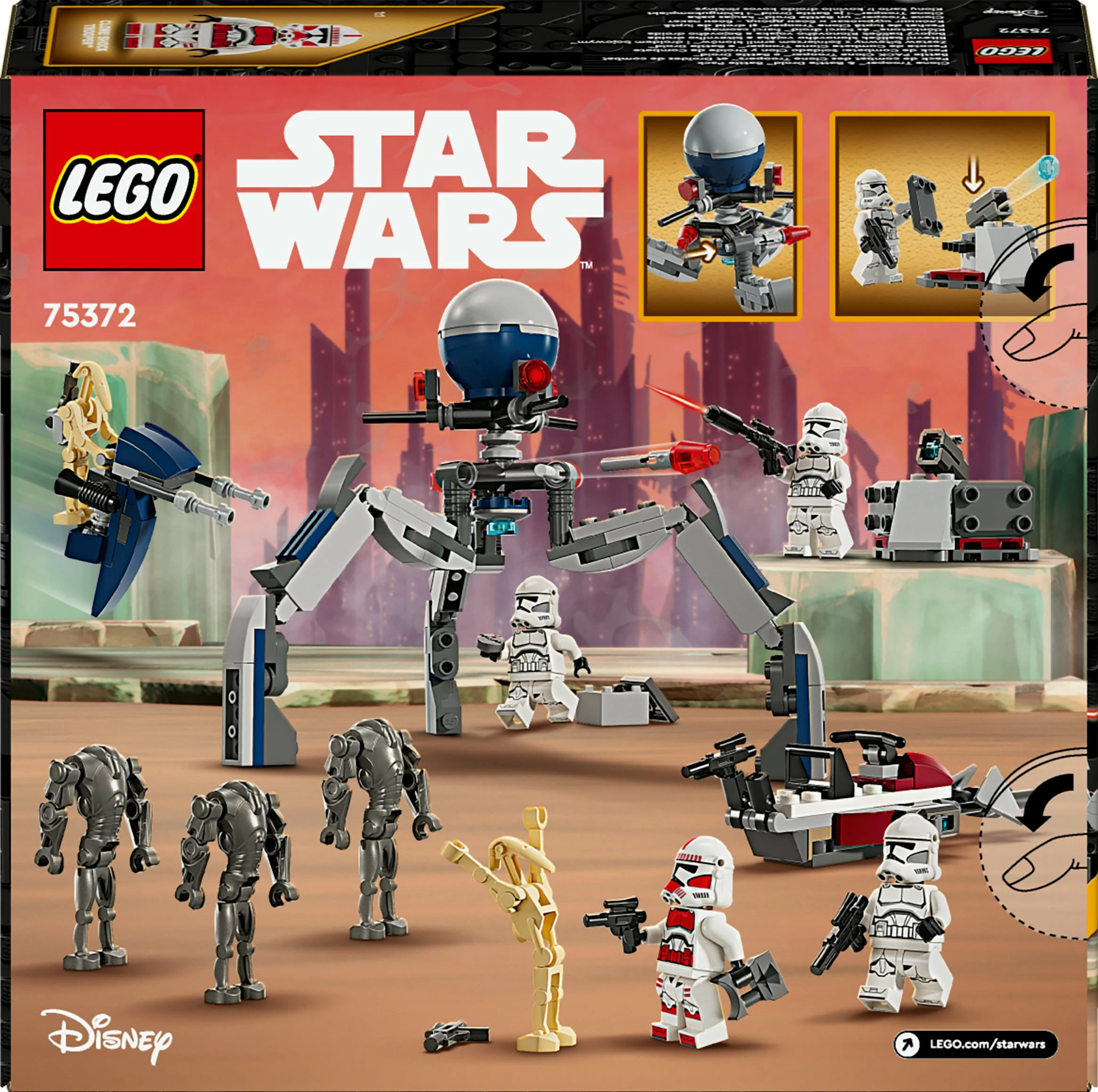 Gradbeni set Clone Trooper in Battle Droid LEGO, 215 delov, plastika, večbarven