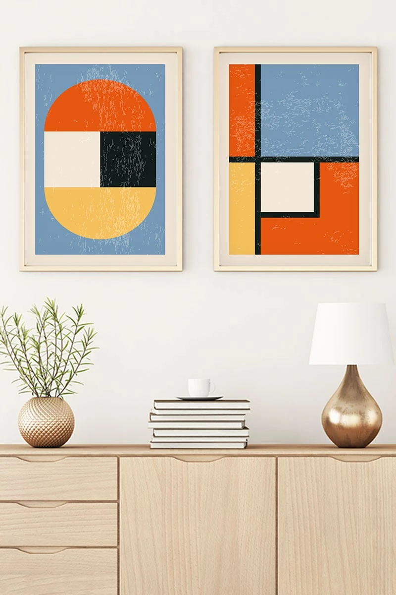Dekorativna slika z okvirjem (2 kosa) Wallity Huhu15, večbarvna, 30 x 40 cm