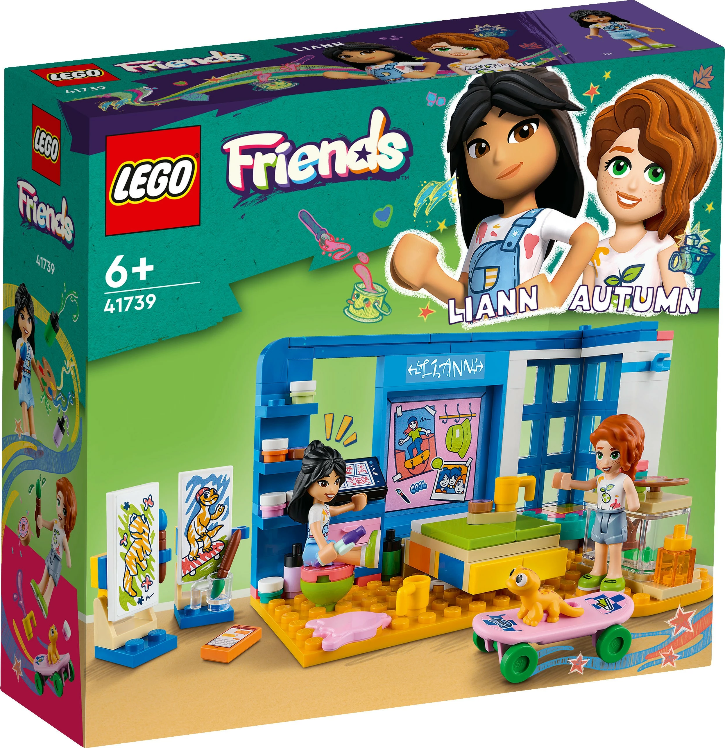 Set za gradnjo Liannina soba, LEGO Friends 41739, 204 kosi, večbarven