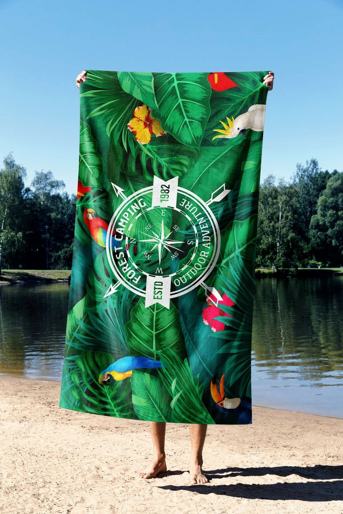 Brisača za plažo Mijolnir Forest Camping, 90 x 150 cm