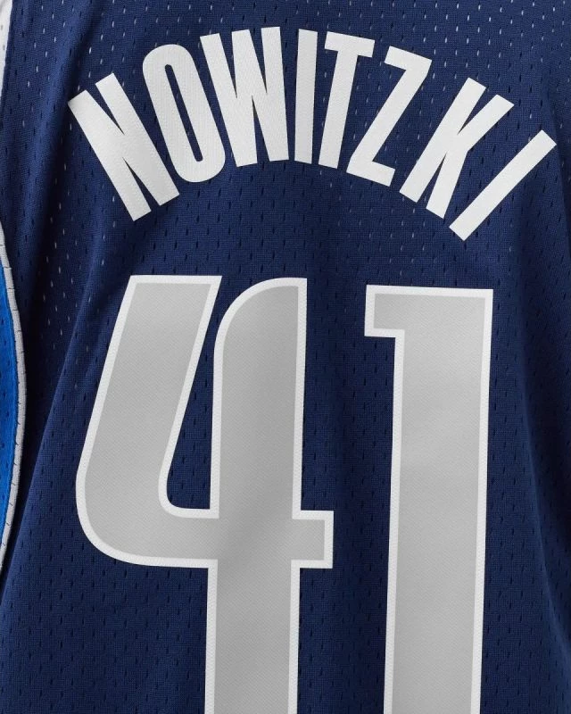 Športna majica NBA Swingman Dallas Mavericks Dirk Nowitzki, Mitchell & Ness, temno modra