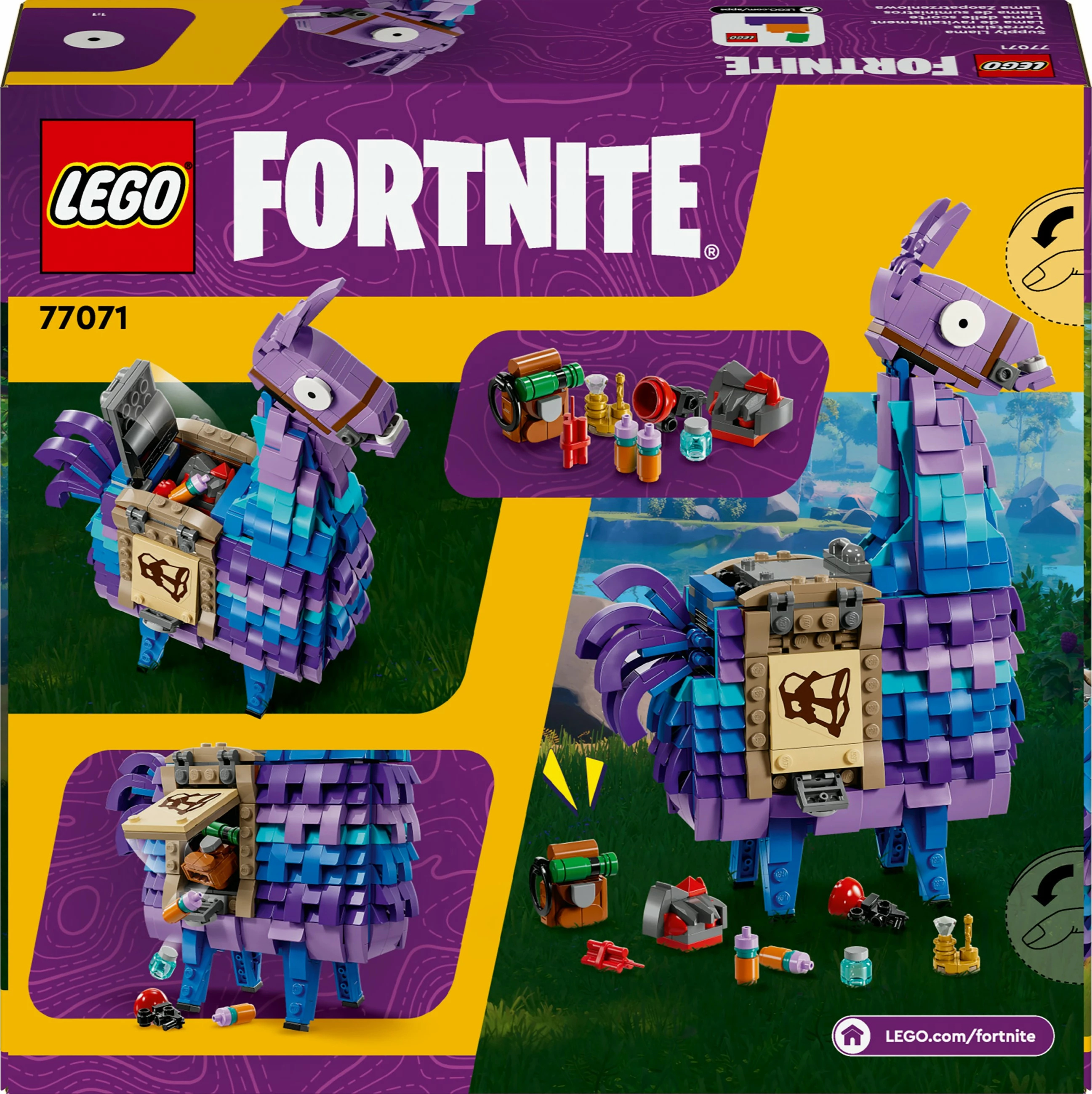 Set gradnje Supply Llama LEGO Fortnite 77071, 691 kosov, večbarven