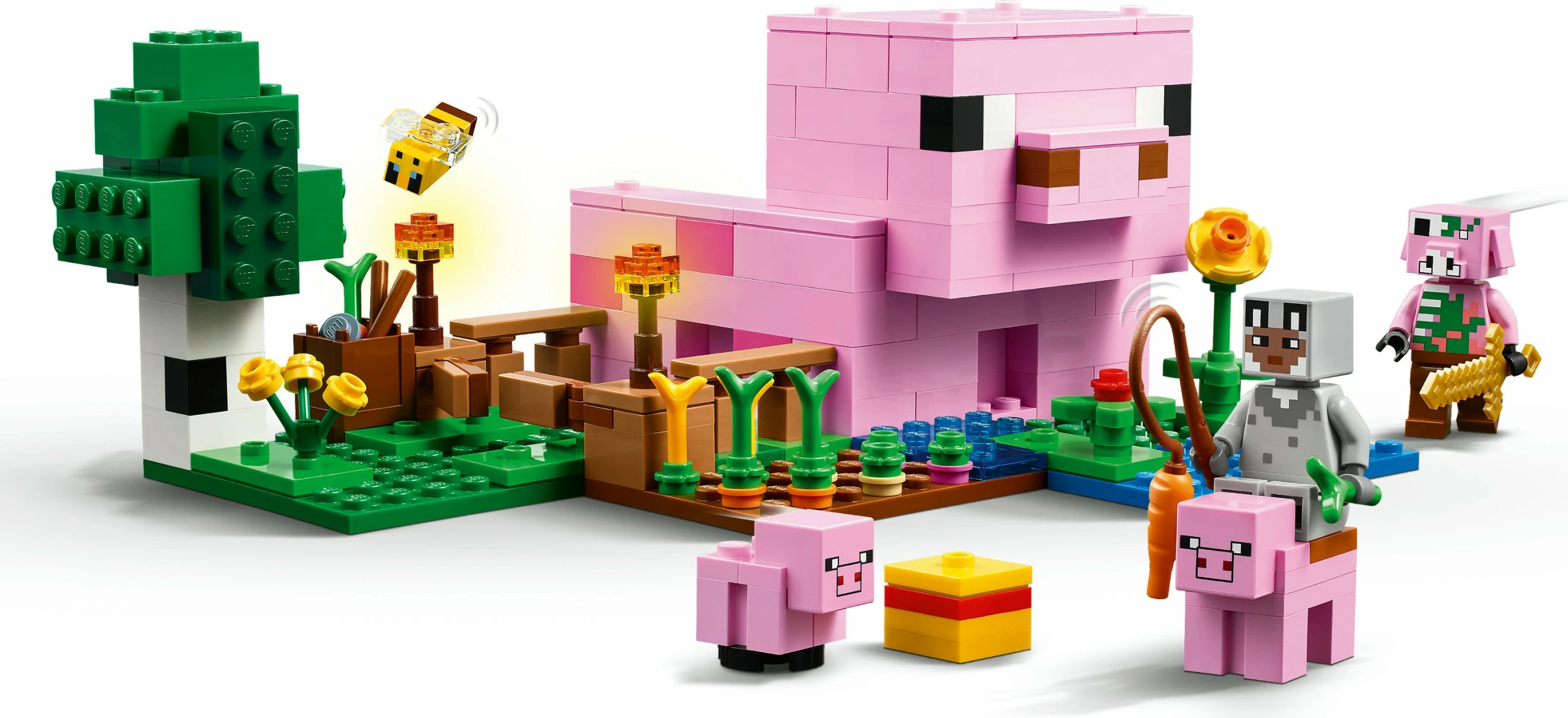 Gradbeni set LEGO Minecraft 21268 Hiša malih prašičkov, 238 kosov, večbarvno