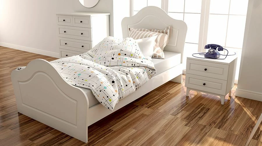 Enojna postelja Skye Decor Rb-022, mat bela