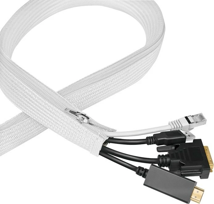 Elastični organizator kablov 5,0 m x 30 mm, bel LogiLink