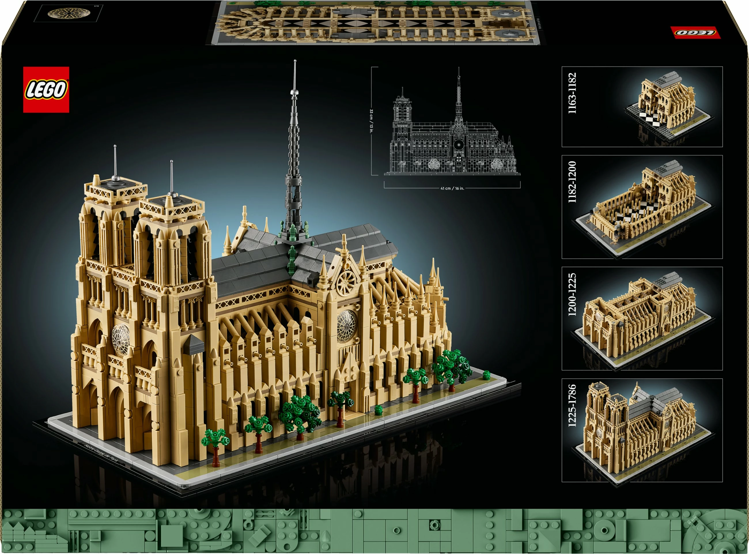 Model Notre-Dame de Paris, LEGO Architecture, 4383 kosov, plastika, večbarven
