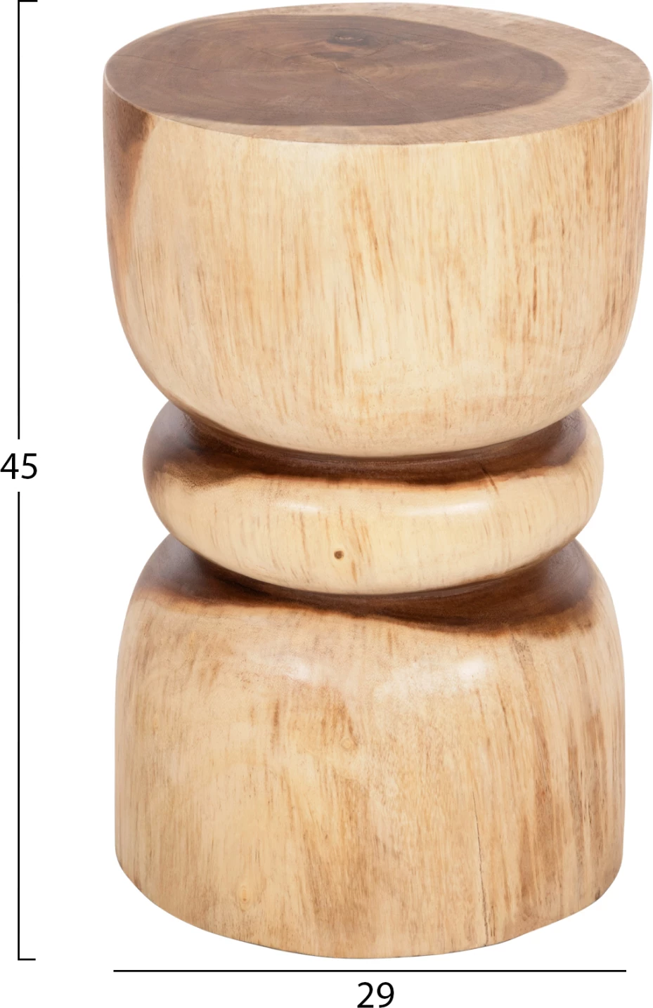 Okrogli stol BELLO FH9900 iz masivnega suar lesa v naravni barvi Φ29x45H cm