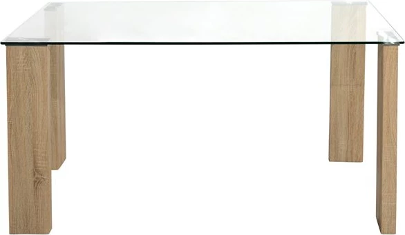 Jedilna miza Morgan 140x80x75cm FH0083.01 Steklo z lesenimi nogami