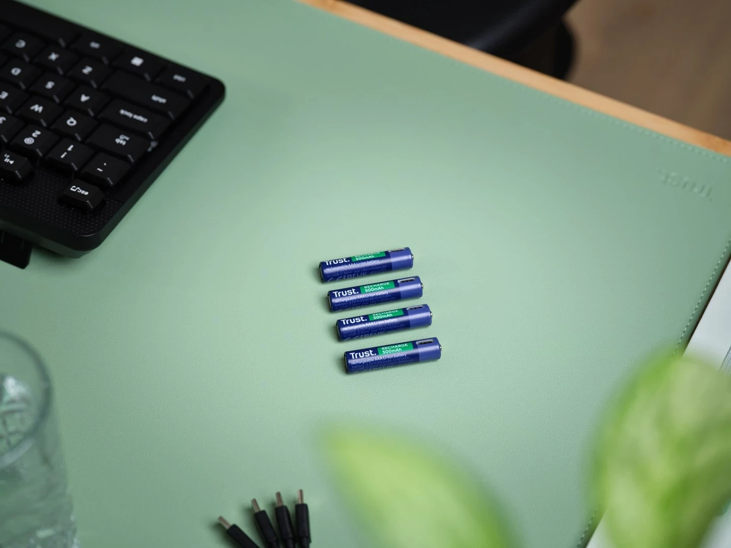 Polnilne baterije AAA Trust 25671, 500 mAh, komplet 4 kosa, zelene