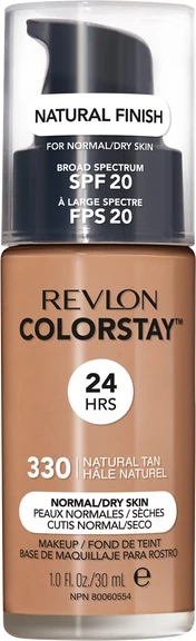 Tekoča podlaga za normalno in suho kožo Revlon ColorStay, SPF20, 330 Natural Tan, 30 ml
