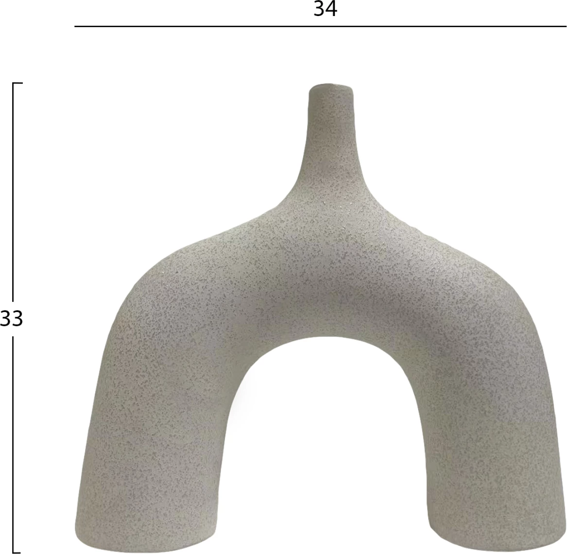 Keramična namizna dekoracija serije ISIL FH4601.01 v barvi off-white s kristalizacijo 34x10x33H cm