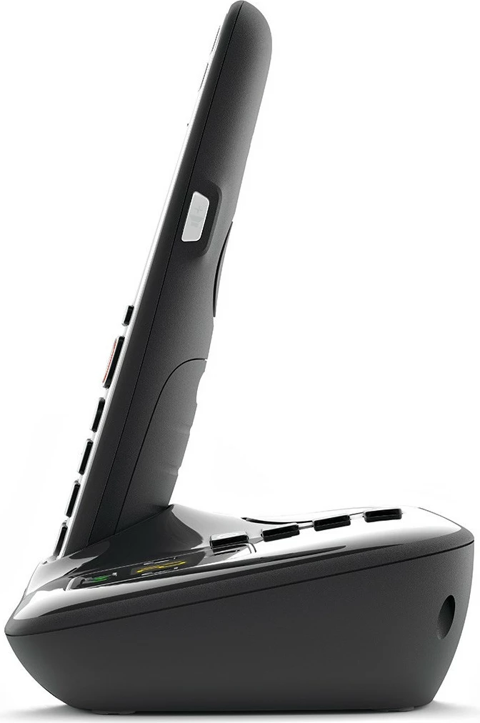 Analog/DECT telefon z brezžičnega slušalca Gigaset E720A, 200 stikov, ID klicatelja, SMS, črn