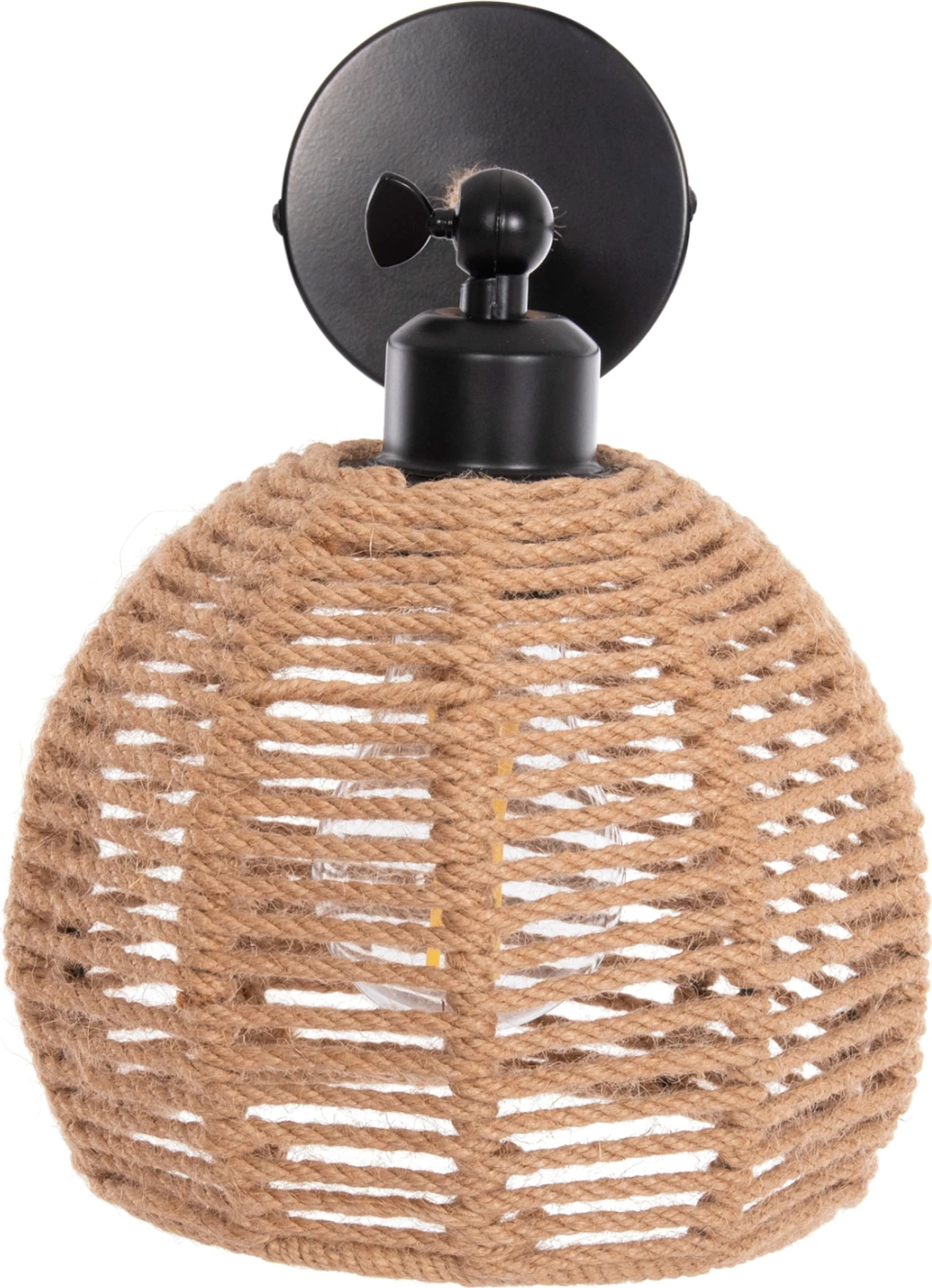 Stenska svetilka STOLT FH4483 kovinska osnova-konopljina vrv-[E27] 20x20x38-24Hcm