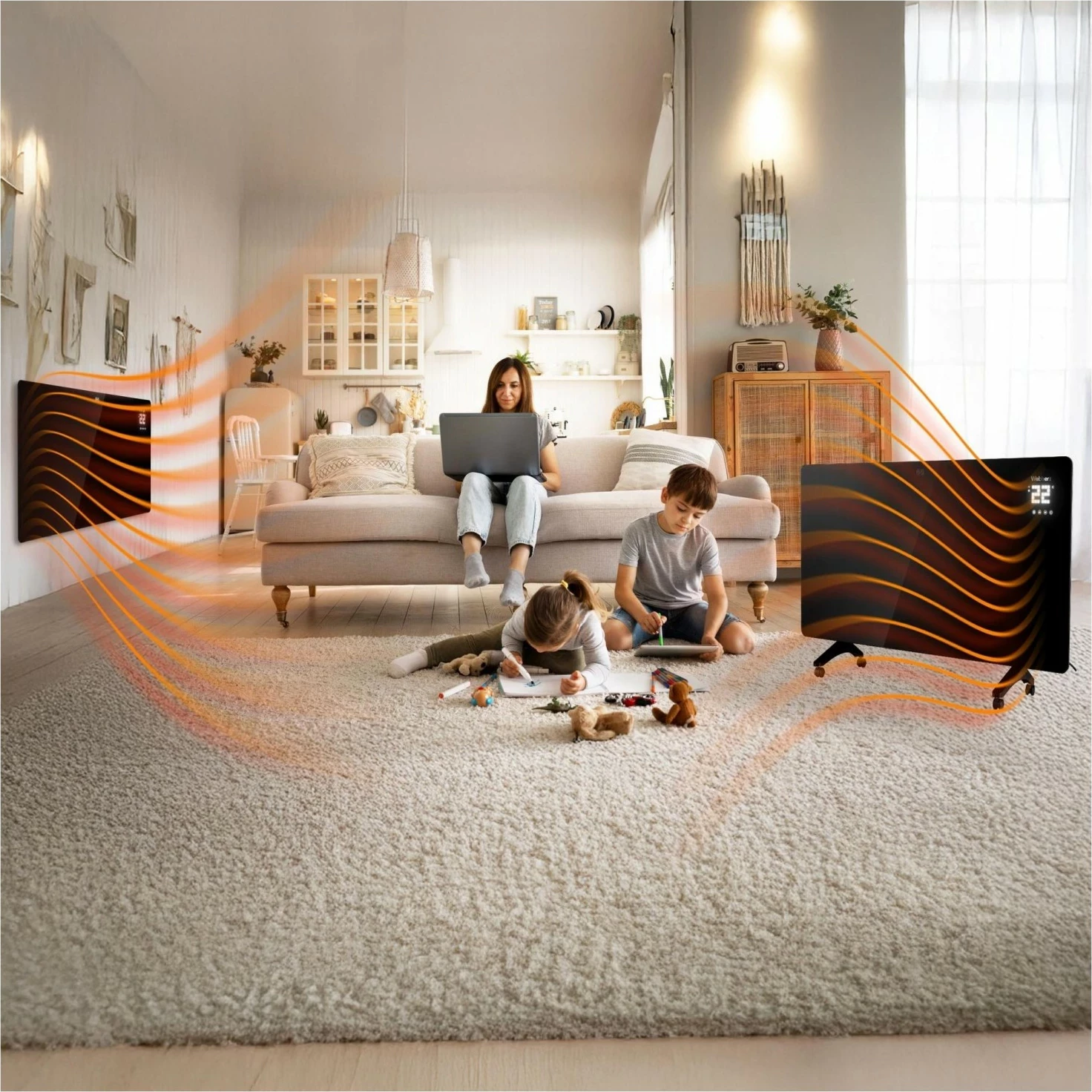 Infrardeči grelec Webber Aura IGH720, 720 W, LED zaslon, upravljanje z aplikacijo, črn