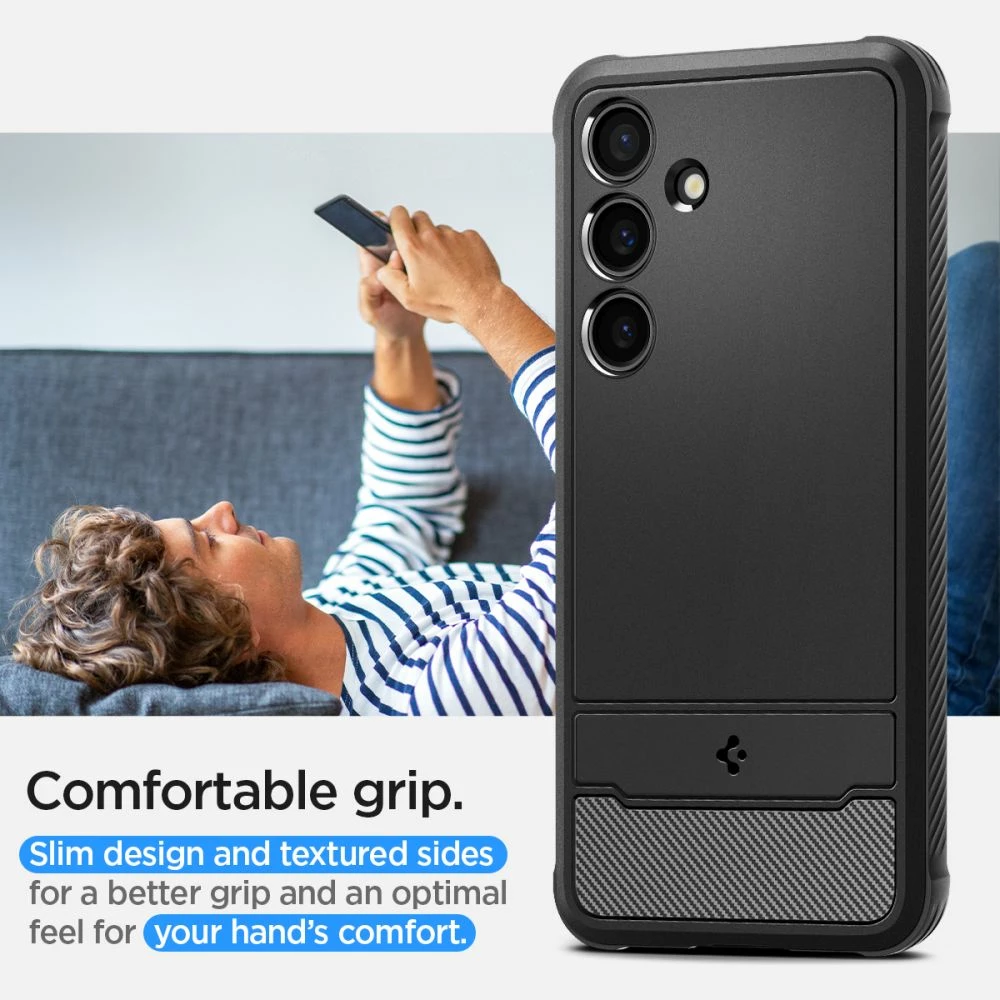 Ovitek Spigen Rugged Armor za Samsung Galaxy S24, mat črn