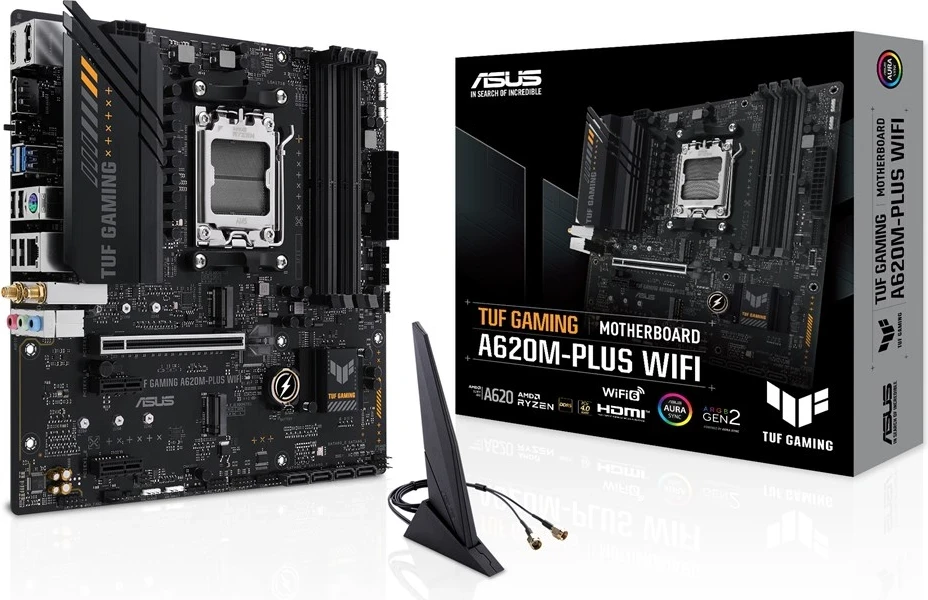 Plošča matična ASUS TUF GAMING A620M-PLUS WIFI, AMD A620, Socket AM5, micro ATX