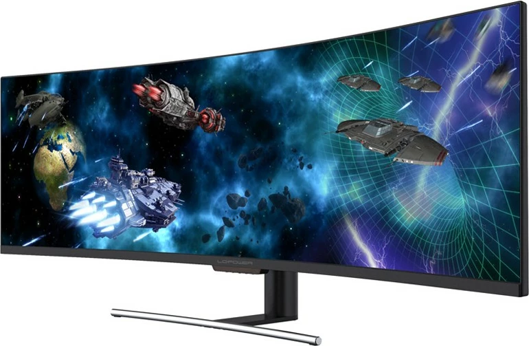 Ukrižen zaslon 49" QLED UltraWide Full HD, LC-Power LC-M49-DFHD-144-C-Q, črn