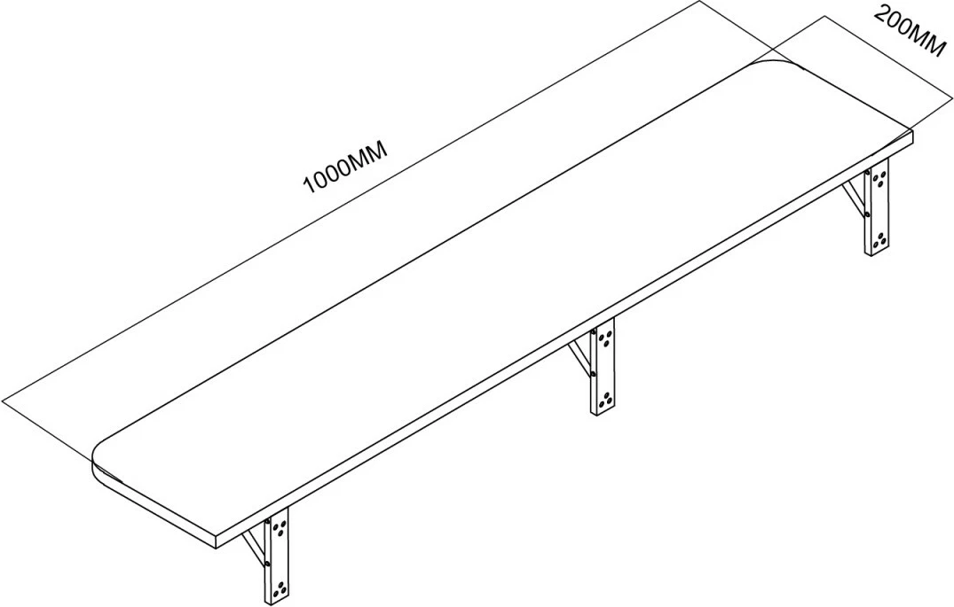 Zložljiva stenska polica, 100 x 20 cm, nosilnost 50 kg, les/bela, Maclean MC-129 WD