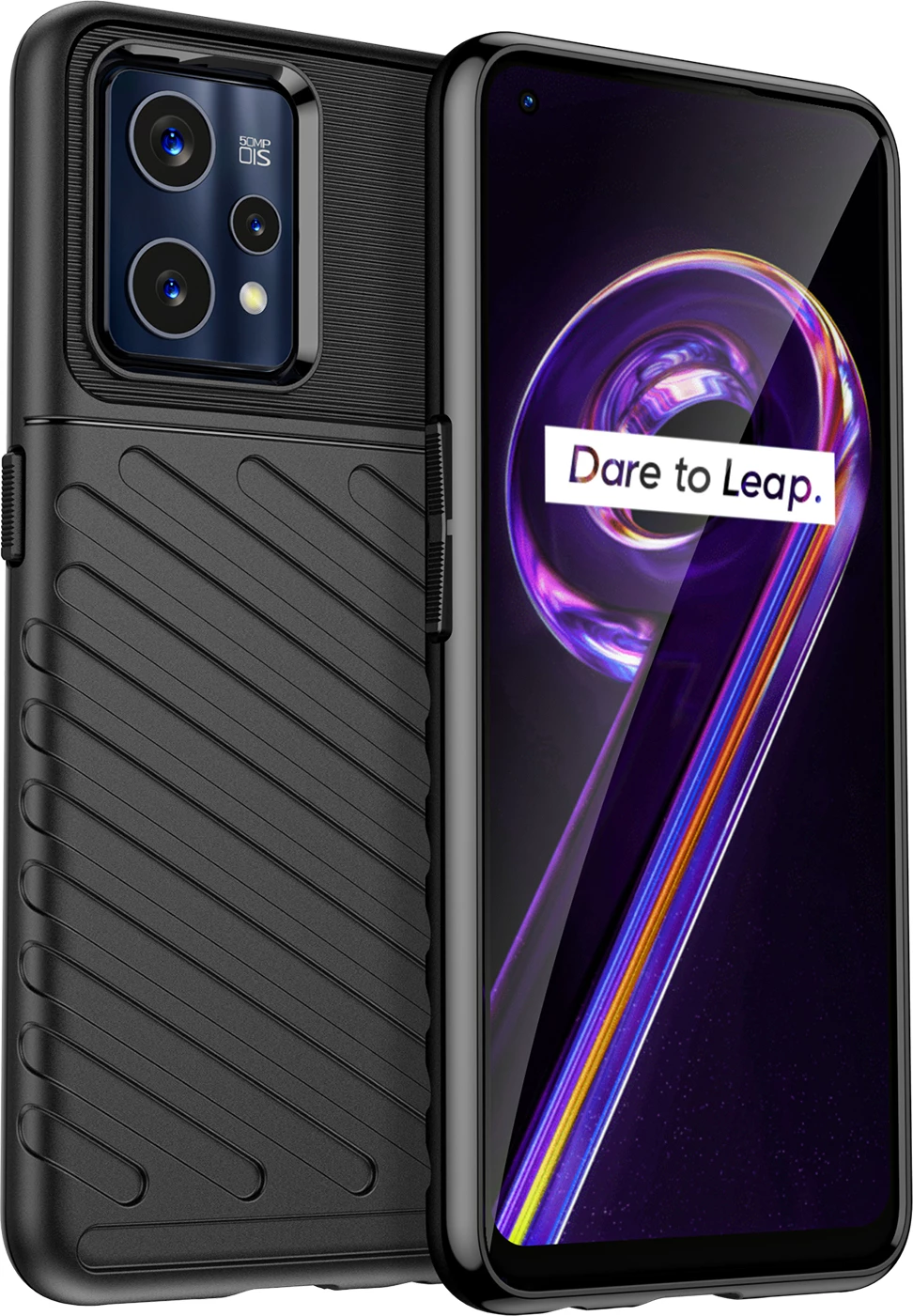 Zaščitni ovitek Hurtel Thunder Case za Realme 9 Pro+, črn