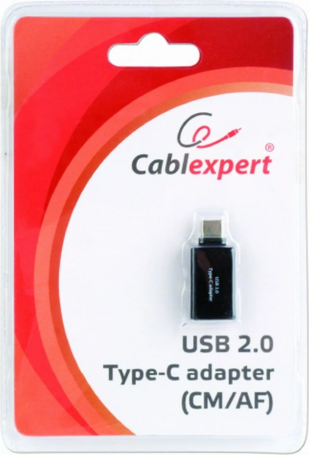 Adapter za priključke GEMBIRD A-USB2-CMAF-01, USB Type-C na USB Type-A, črn