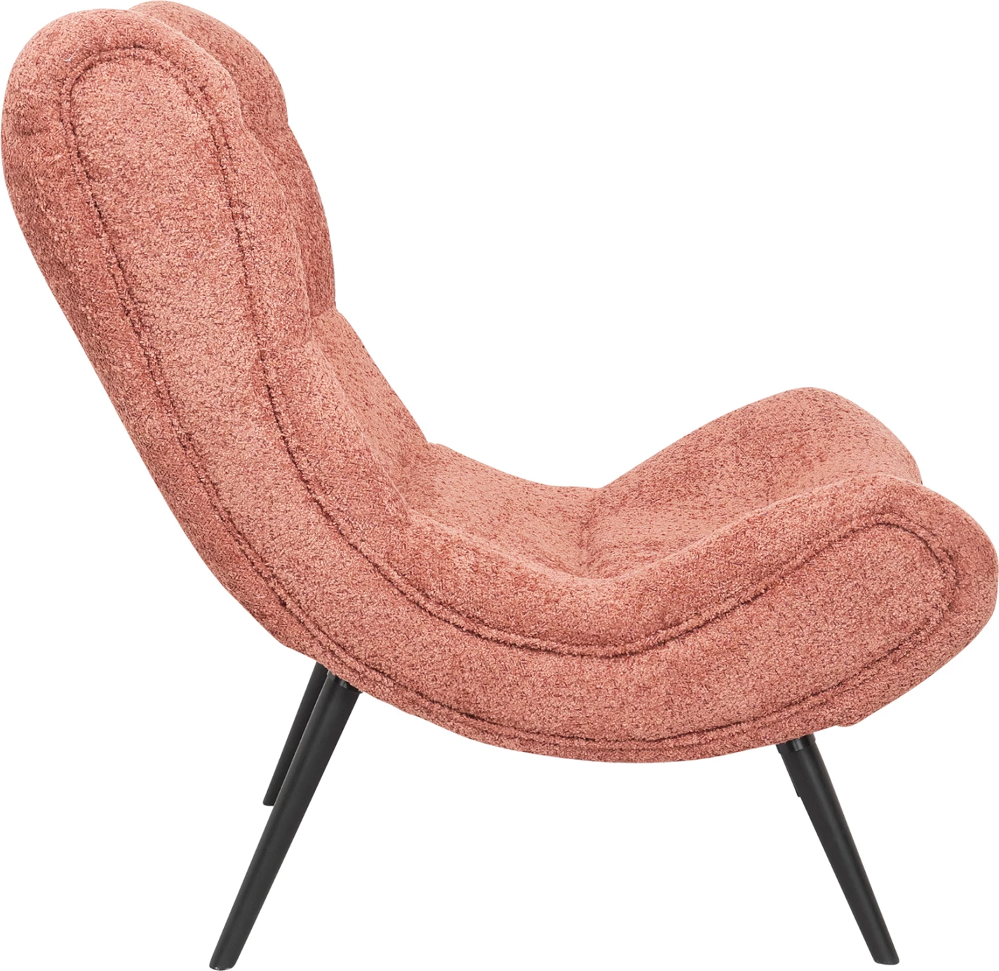 Fotelj BRYM FH9605.02 roza boucle tkanina-črne lesene noge 97x80x100Hcm