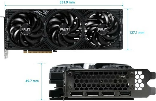 Grafična kartica Palit GeForce RTX 5070 Ti GAMING PRO-S, 16 GB GDDR7, 256-bit, 3 ventilatorji, črna