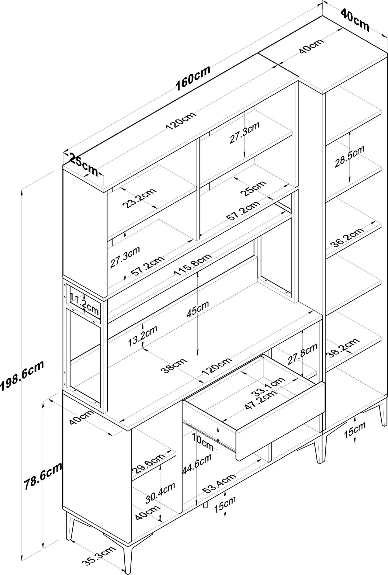 Večnamenska omara Hanah Home JE134 - 3055, bela