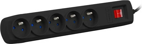 Prenapetostna zaščita Natec Bercy 400, 5 vtičev, 5 m, črna