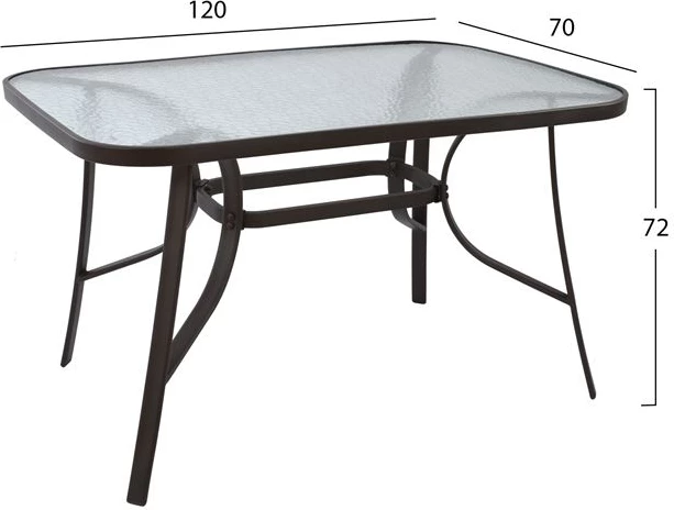 Miza Bravo kovinska rjava 120x70x72 FH5021.02