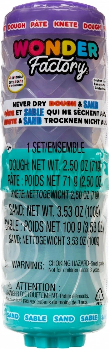 Set ustvarjalnih igrač, masa in kinetični pesek, vijolična/turkizna MGA Wonder Factory Never Dry