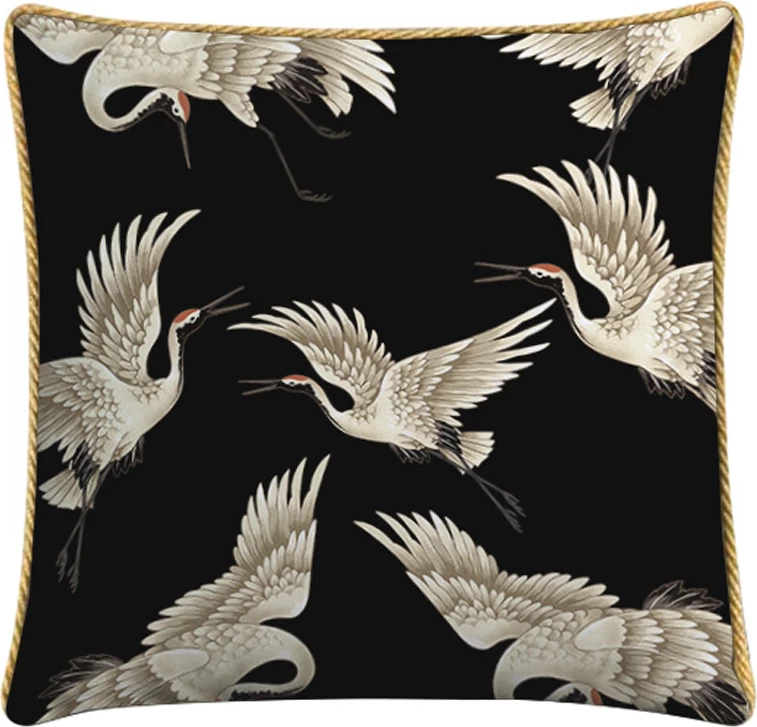 Dekorativni blazina Creyer, žamet, večbarvna, črna, 45x45 cm