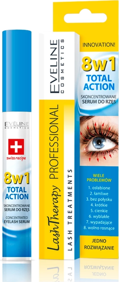 Serum za trepalnice Eveline Cosmetics Lash Therapy Professional 8w1 Total Action 8x10ml